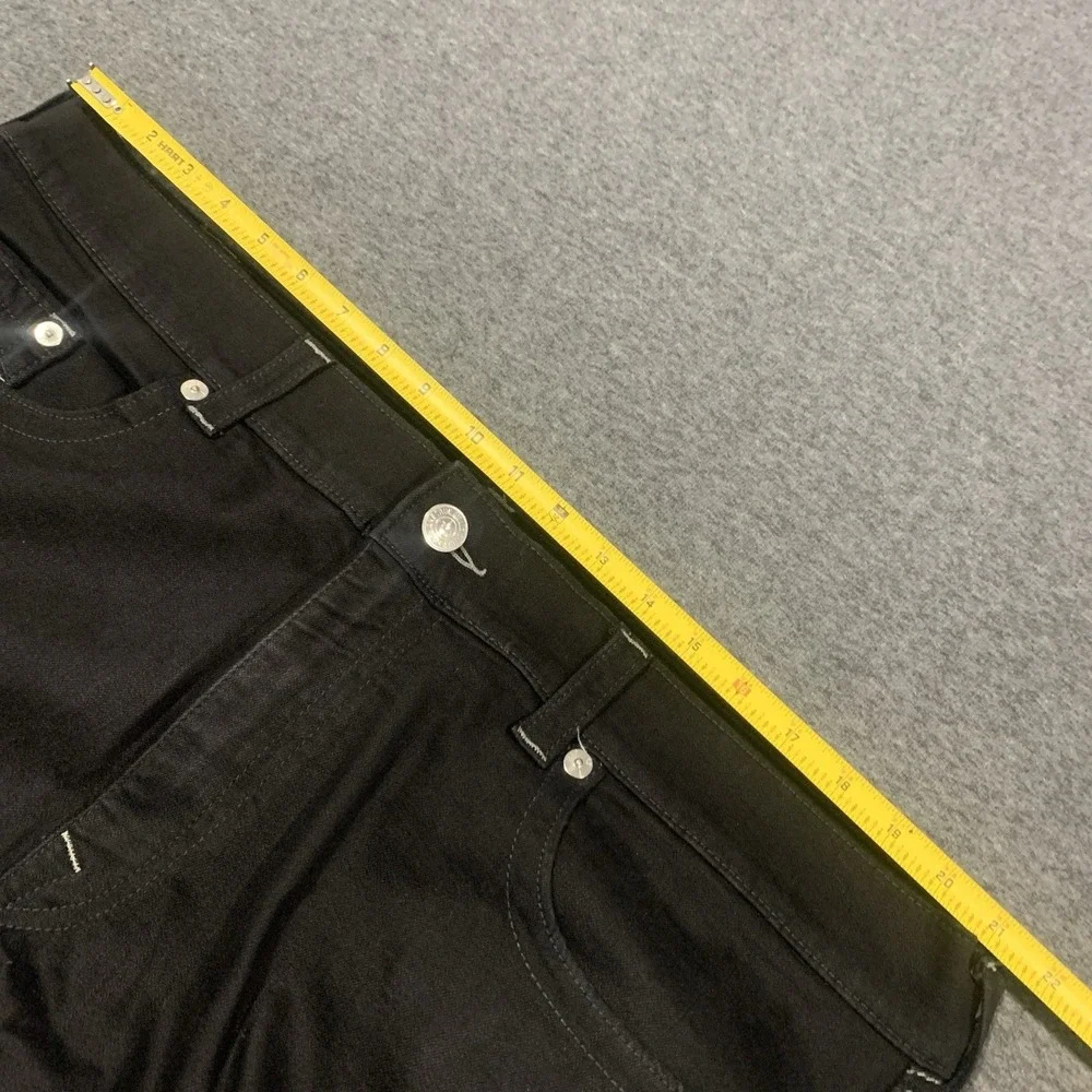 True Religion Men's Straight Leg Jeans Black Cotton Blend - 44x33